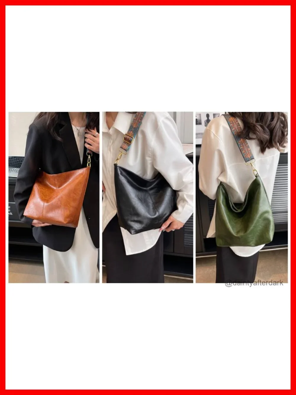 Vegan Leather Hobo Bag Crossbody Shoulder Purse with Zipper for Women